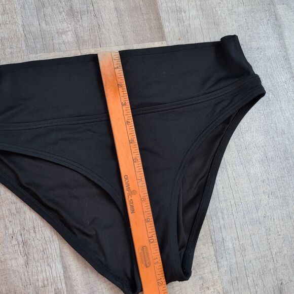 PINK Victoria's Secret Bikini Bottom Womens M Black High Waisted V Front - Picture 4 of 5
